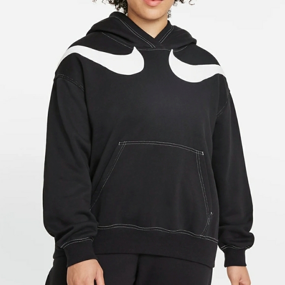 Nike 1X Swoosh Oversized Fleece Hoodie- Pit 28"-30"; Length 28" - Picture 8 of 11